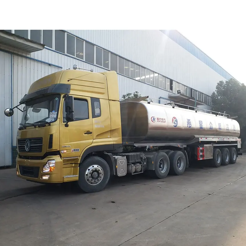 3 Axle Stainless Steel 35000L 35cbm Insulated Milk Tank Semi Trailer