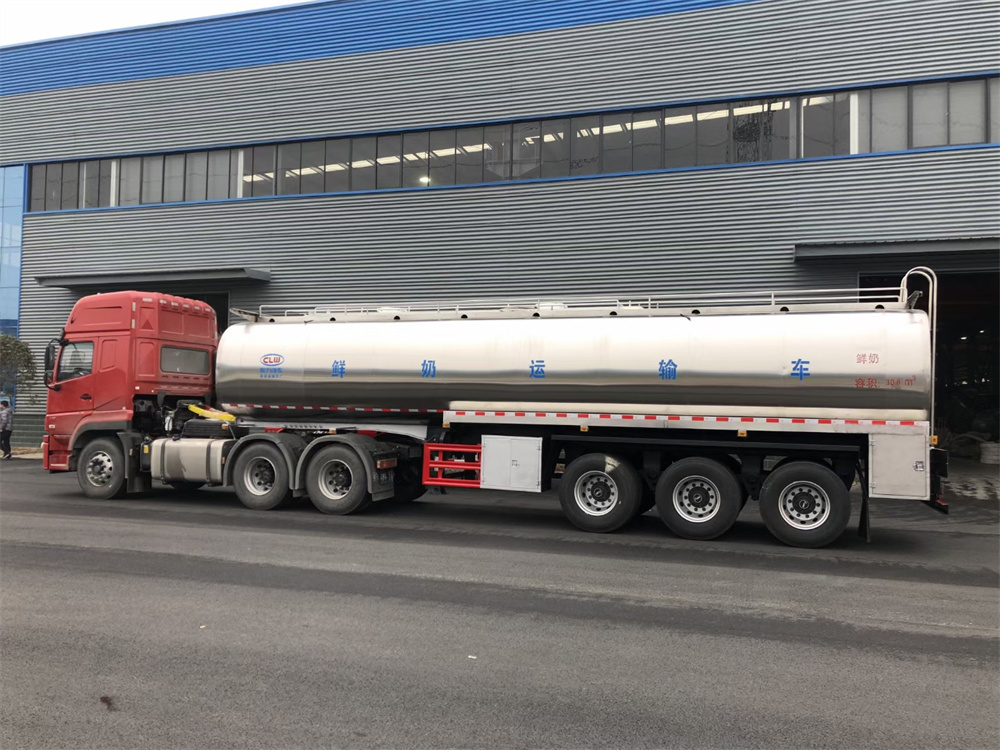 3 Axle Stainless Steel 35000L 35cbm Insulated Milk Delivery Tank Truck Trailer