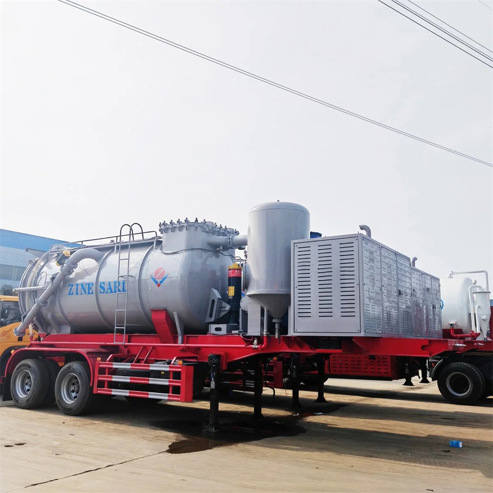 2Axle 26cbm 26000 Liters Vacuum Sewage Suction Tank Truck Trailer with Diesel Generator