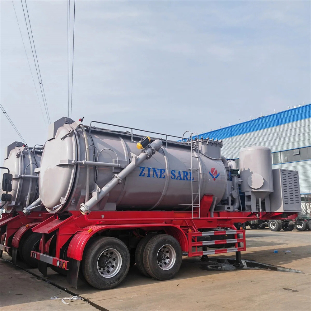 2Axle 26cbm 26000 Liters Vacuum Sewage Suction Tank Truck Trailer with Diesel Generator