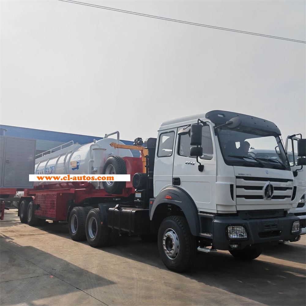 2Axle 25cbm 25000 Liters Vacuum Sewage Suction Tank Truck Trailer