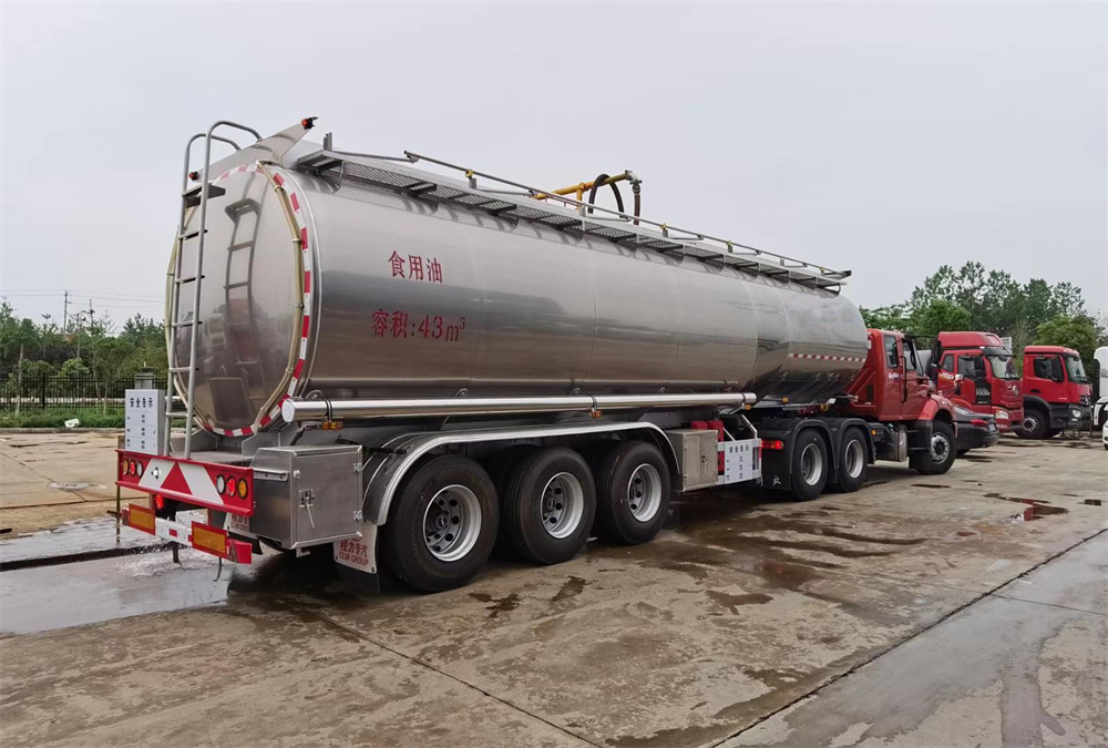 3 Axles 43000 Liters 43cbm Aluminum Alloy Edible Vegetable Palm Oil Transport Trailer