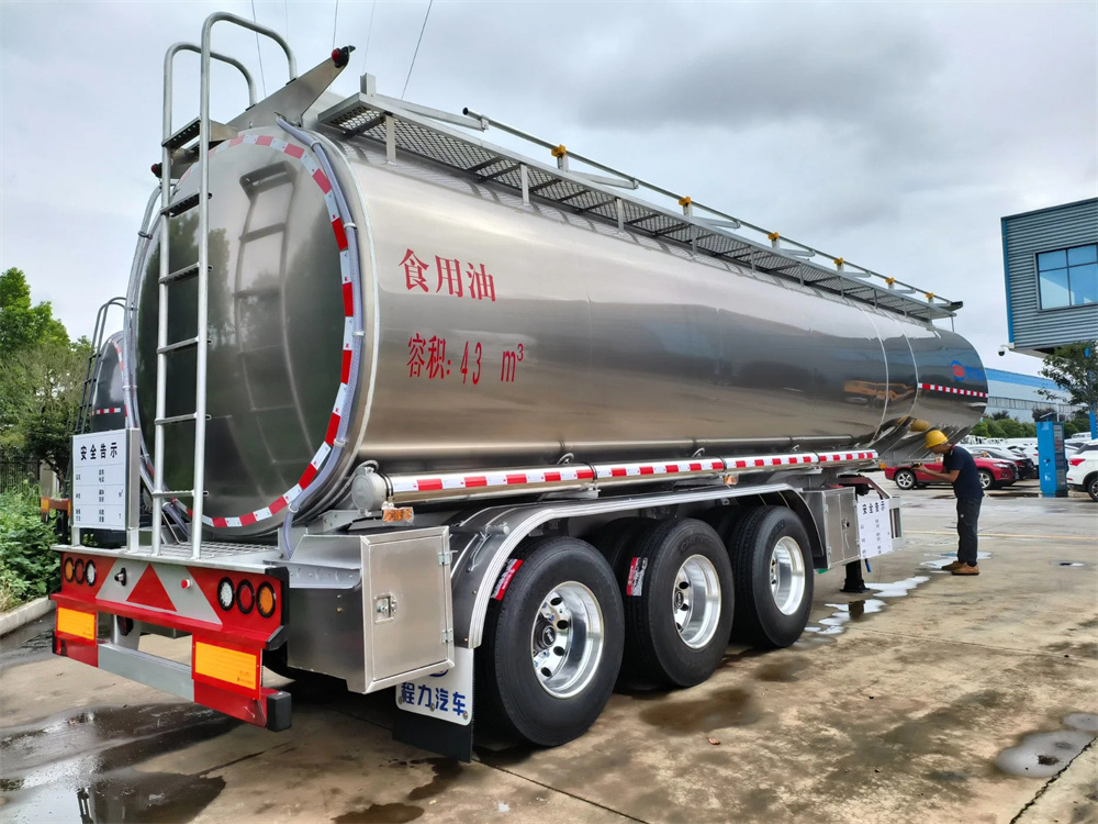 3 Axles Aluminum Alloy 43cbm 43000 Liters Edible Oil Semi Trailer Tanker Oil Tanker