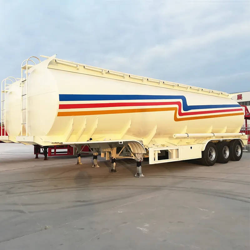 3 Axles 48cbm 48000 Liters Good Quality Carbon Steel Lubricating Oil Transport Tanker Trailer
