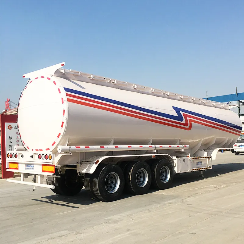3 Axles 48cbm 48000 Liters Good Quality Carbon Steel Lubricating Oil Transport Tanker Trailer