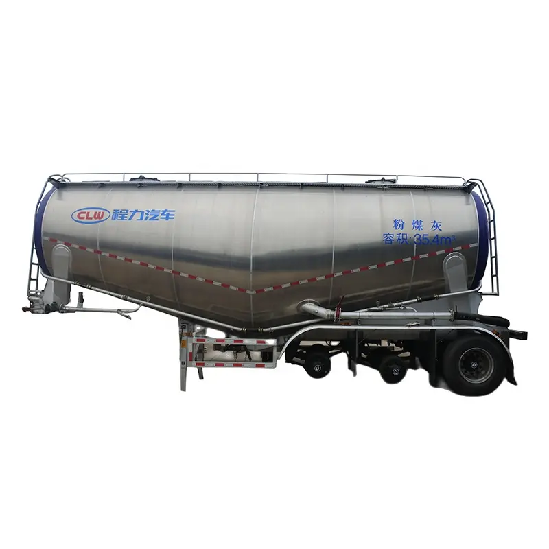 3 Axles 55cbm Aluminum Alloy Dry Bulk Cement Tank Powder Material Tanker Semi Trailers