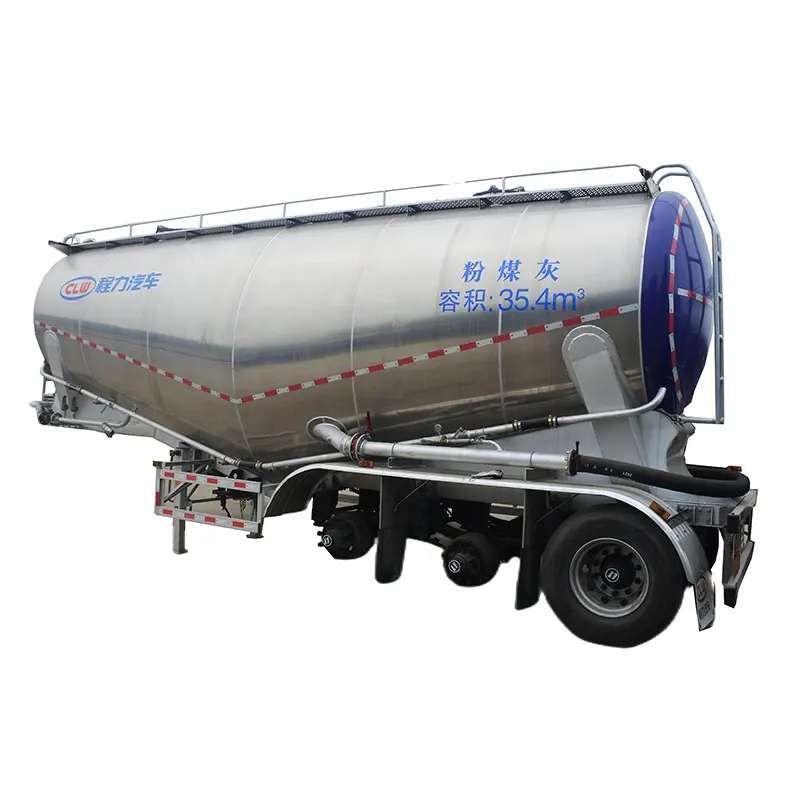 3 Axles 55cbm Aluminum Alloy Dry Bulk Cement Tank Powder Material Tanker Semi Trailers