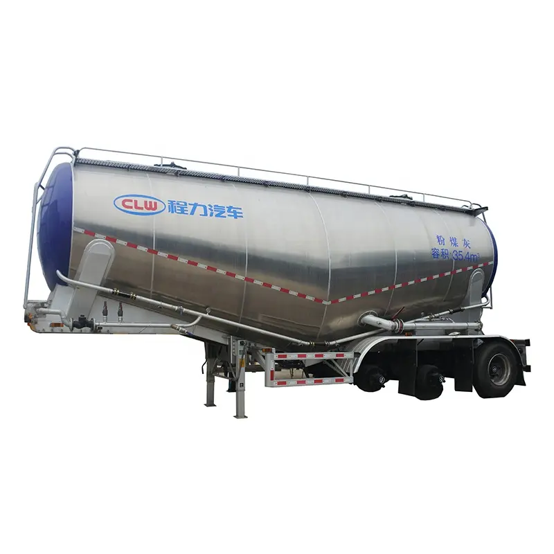 3 Axles 55cbm Aluminum Alloy Dry Bulk Cement Tank Powder Material Tanker Semi Trailers