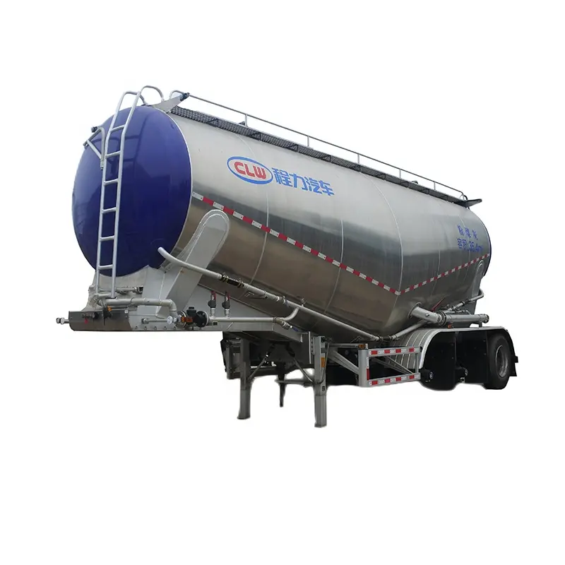3 Axles 55cbm Aluminum Alloy Dry Bulk Cement Tank Powder Material Tanker Semi Trailers