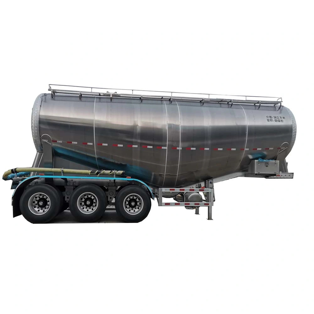 3 Axles 55cbm Aluminum Alloy Bulk Cement Powder Tanker Trailer