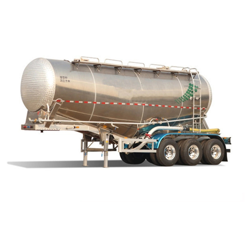 3 Axles 55cbm Aluminum Alloy Bulk Cement Powder Tanker Trailer