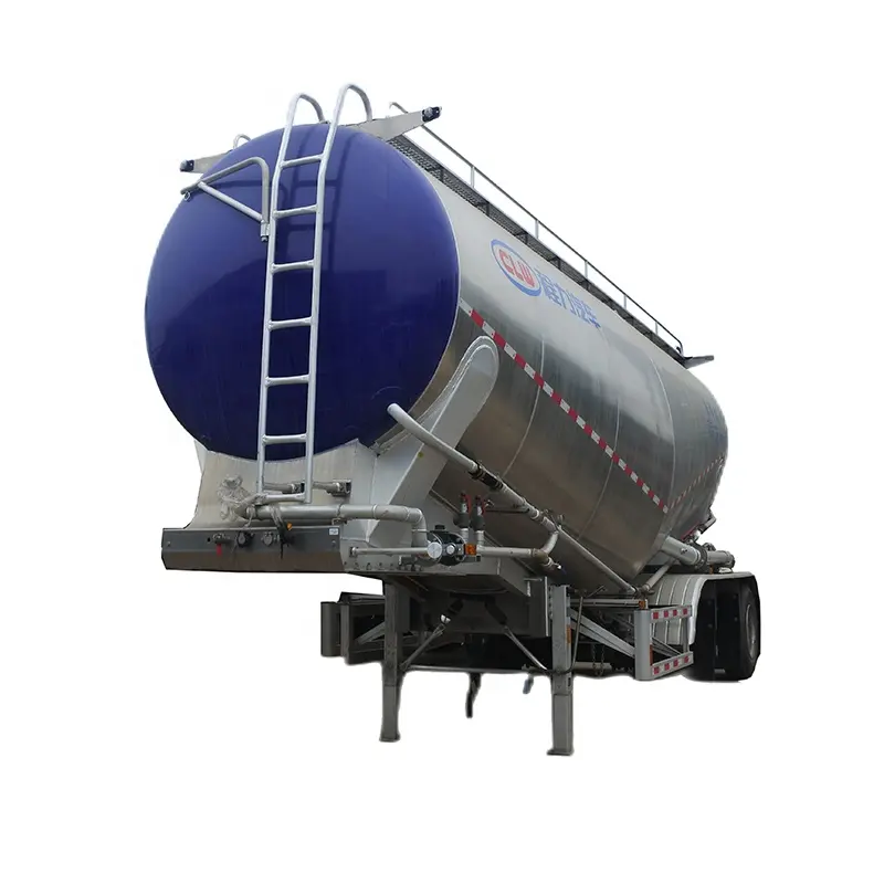 3 Axles 55cbm Aluminum Alloy Dry Bulk Cement Tank Powder Material Tanker Semi Trailers