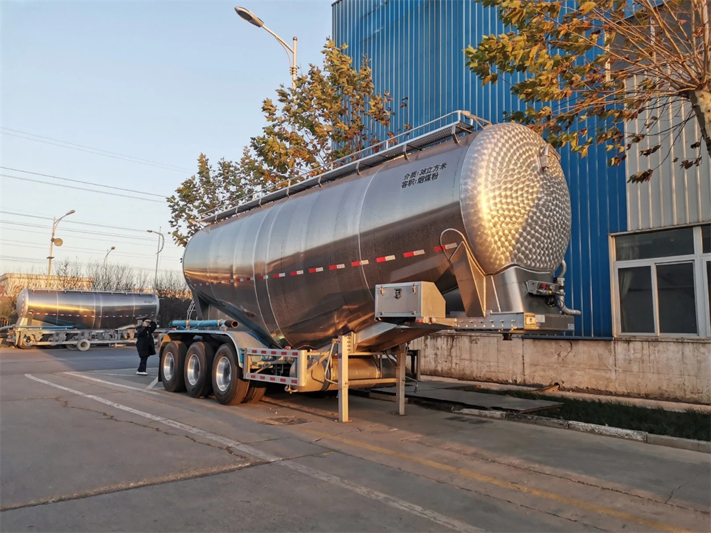 3 Axles 55cbm Aluminum Alloy Bulk Cement Powder Tanker Trailer