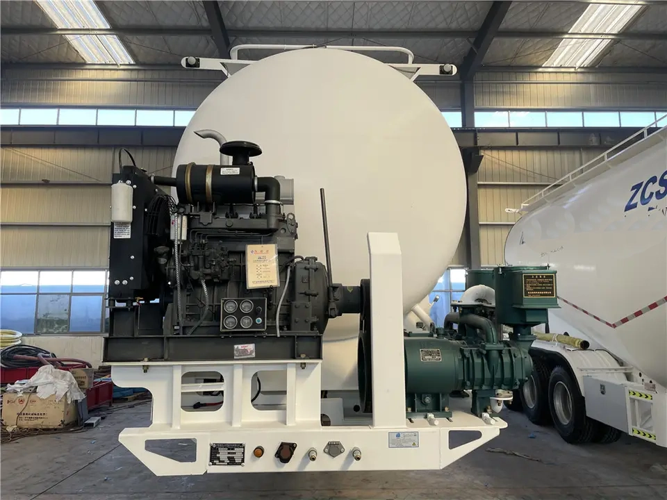 3 Axles 60cbm Bulk Cement Powder Tanker Trailer with Air Compressor