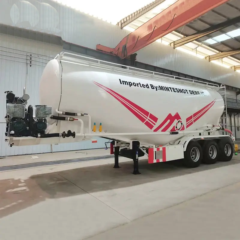 3 Axles 60cbm Dry Bulk Cement Tank Semi Trailer with Air Compressor