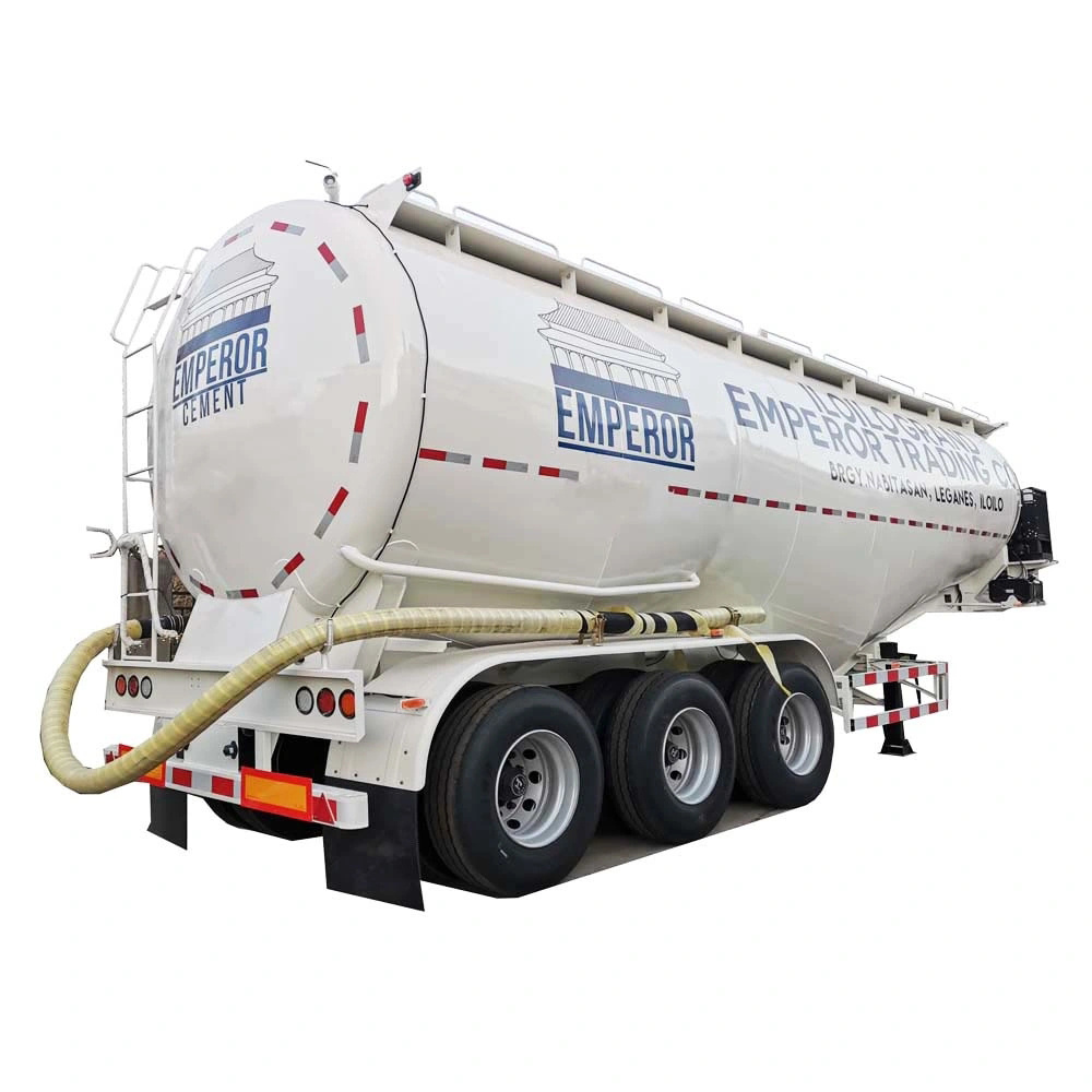 3 Axles 60cbm V Type Dry Bulk Powder Tank Semi Trailer with Air Compressor