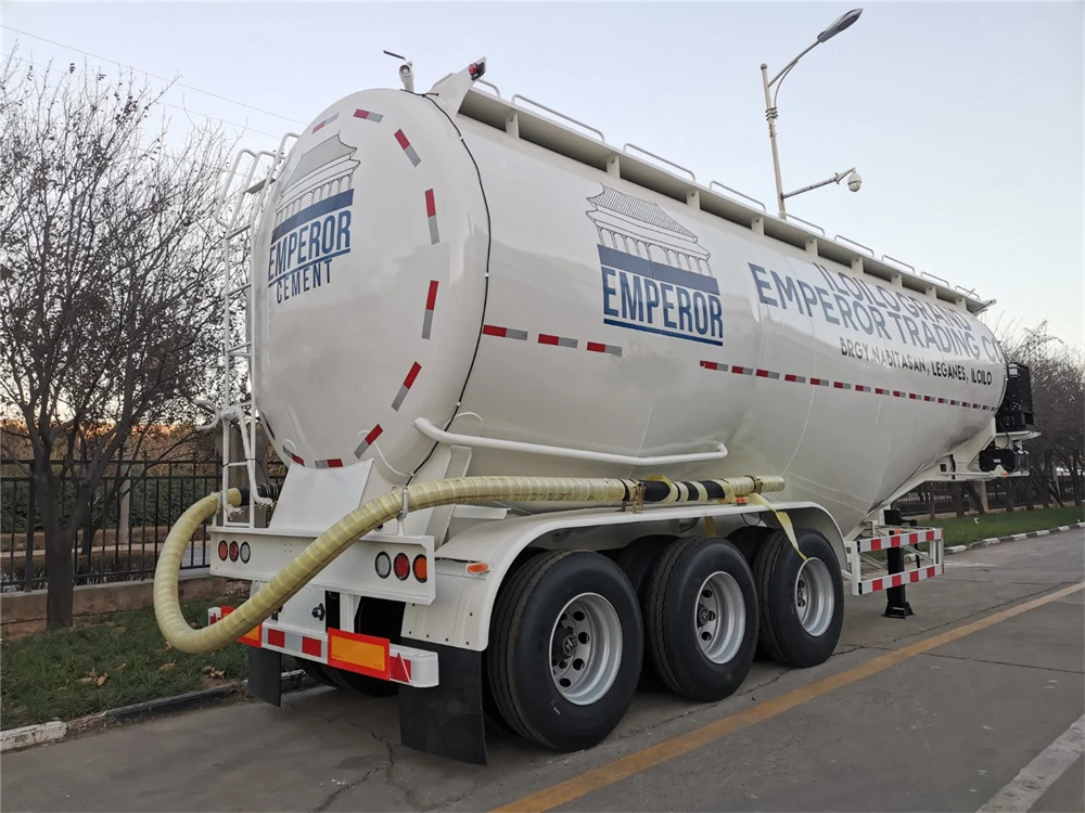 3 Axles 60cbm V Type Dry Bulk Powder Tank Semi Trailer with Air Compressor