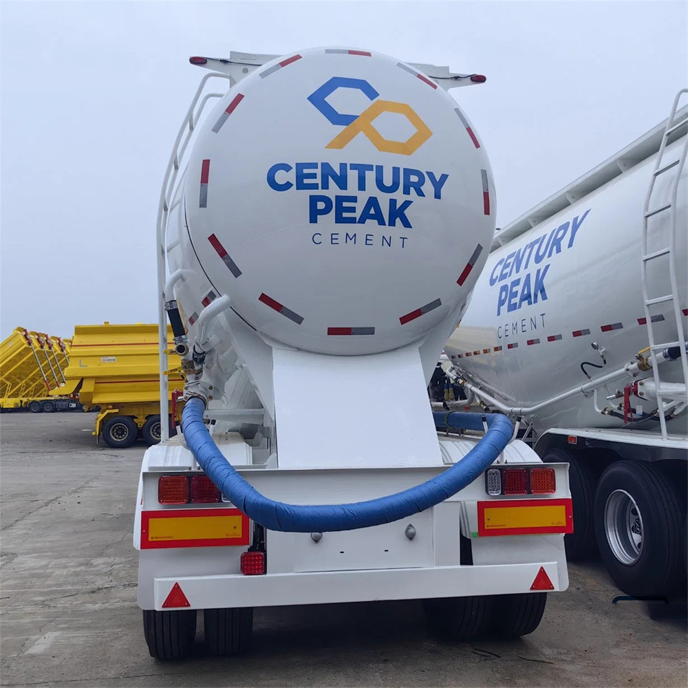 3 Axles 55cbm V Type Dry Bulk Powder Tank Semi Trailer with Air Compressor
