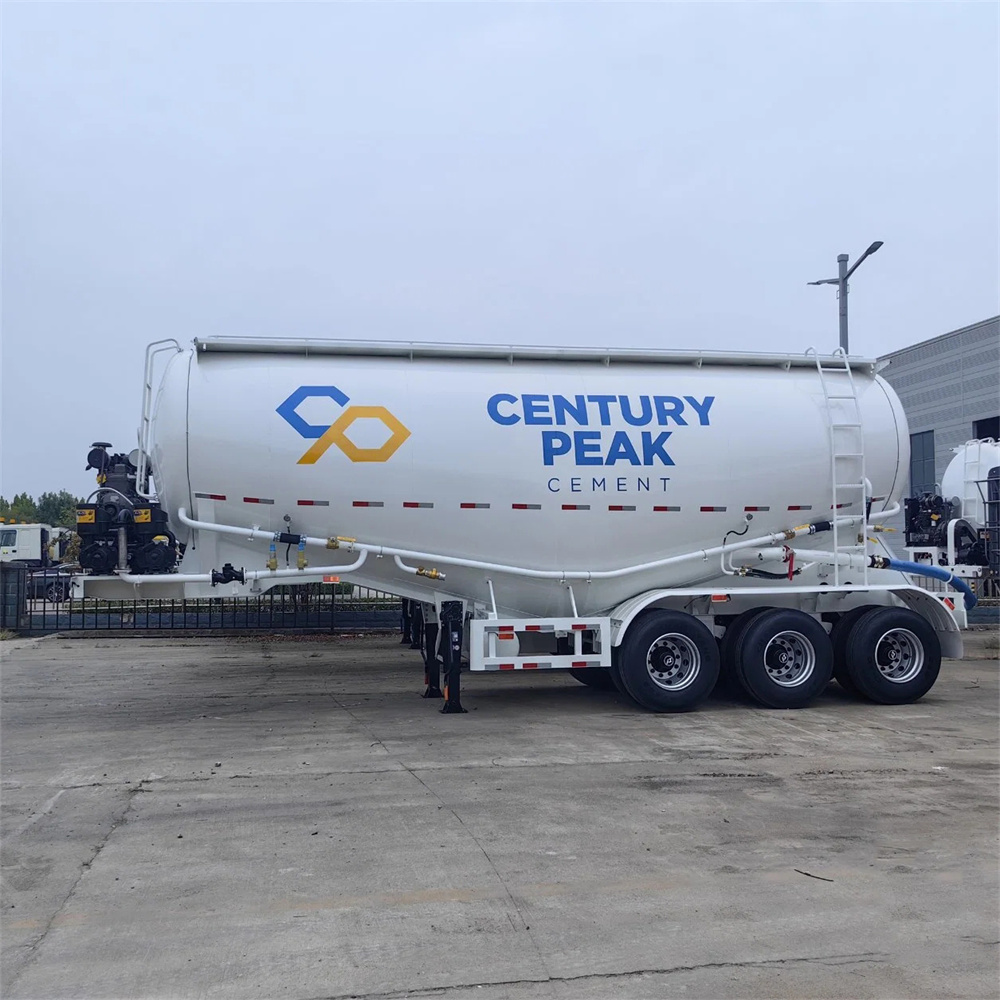 3 Axles 55cbm V Type Dry Bulk Powder Tank Semi Trailer with Air Compressor