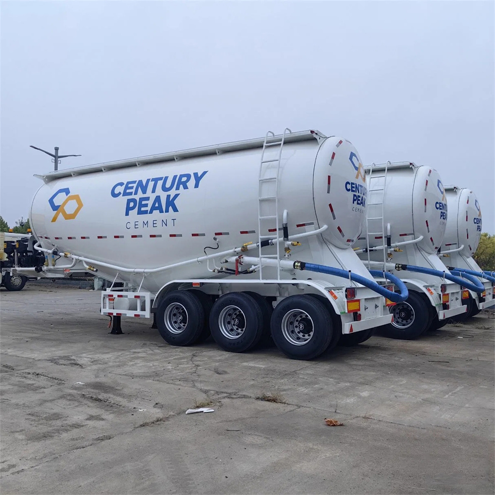 3 Axles 55cbm V Type Dry Bulk Powder Tank Semi Trailer with Air Compressor