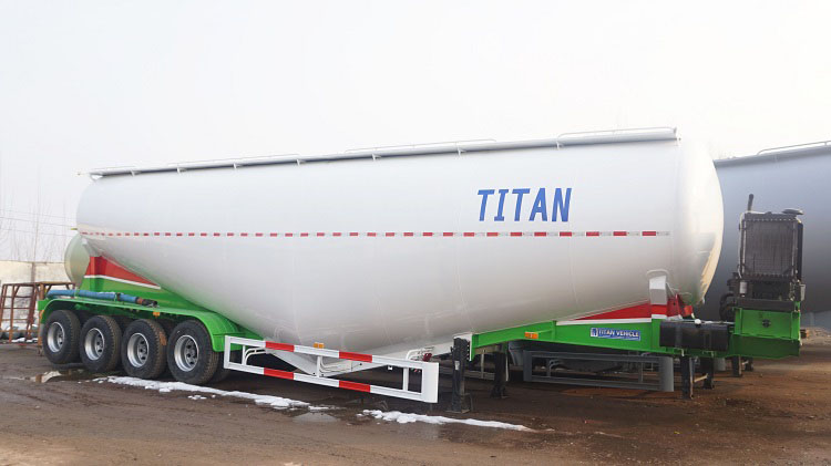 4 Axles 40-60 Tons 60cbm V Type Dry Bulk Cement Truck Semi Trailer with Air Compressor