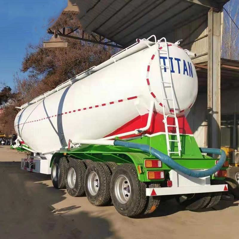 4 Axles 40-60 Tons 60cbm V Type Dry Bulk Cement Truck Semi Trailer with Air Compressor