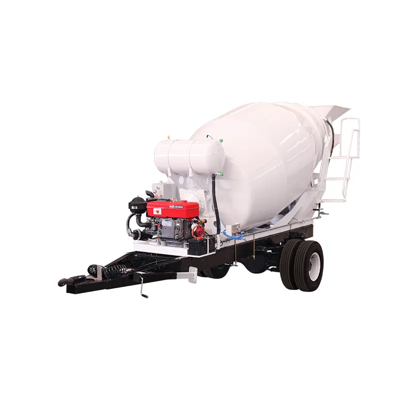Portable 6 Cbm Concrete Mixer Semi Trailer