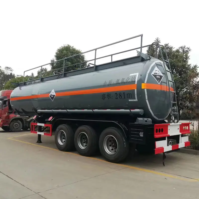 3-Axle Chemical Tank Semi Trailer with PE Inner Lining