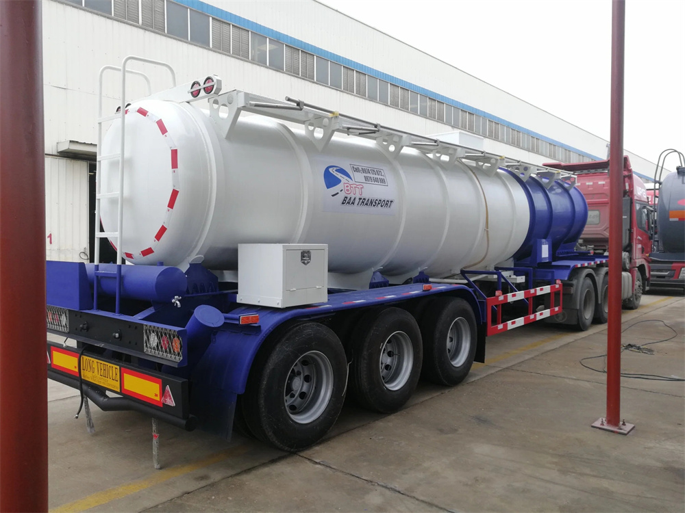 3 Axles 22000L 22cbm V Type 3 Axles Chemical Liquid Tank Semi Trailer