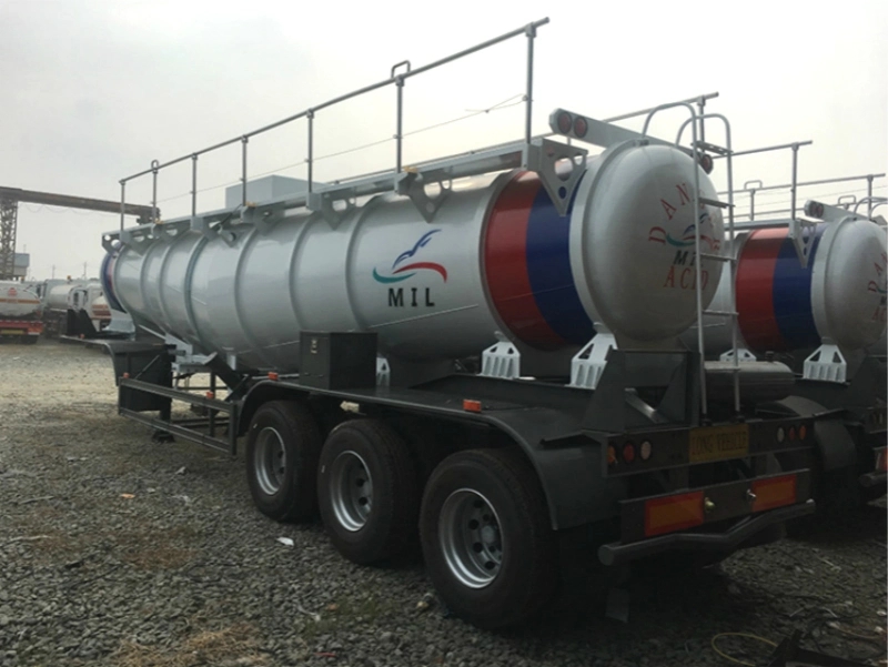 3 Axles 20000L 20cbm V Type Sulphuric Acid Chemical Hydrochloric Acid Tank Transport Trailer