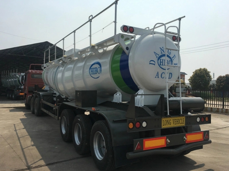 3 Axles 20000L 20cbm V Type Sulphuric Acid Chemical Hydrochloric Acid Tank Transport Trailer