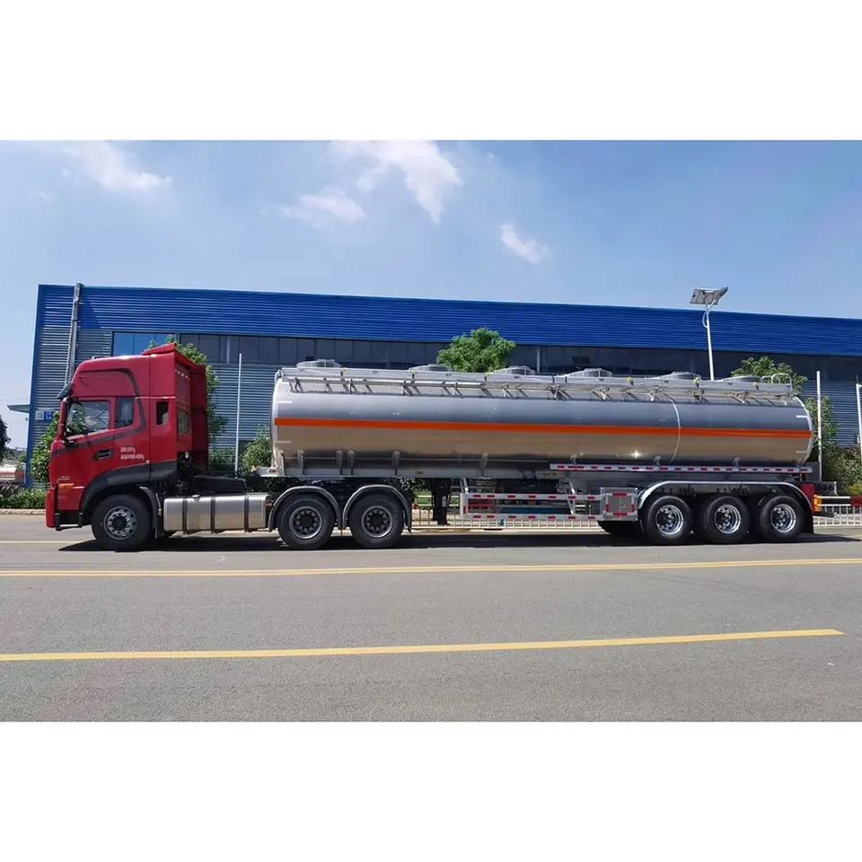 3 Axles 45cbm 45000 Liters Aluminum Alloy Diesel Oil Fuel Tanker Tank Semi Trailer