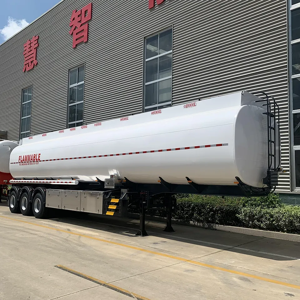 3 Axle 50cbm 50000liter Good Quality Carbon Steel Tank Trailer with 9 Compartment