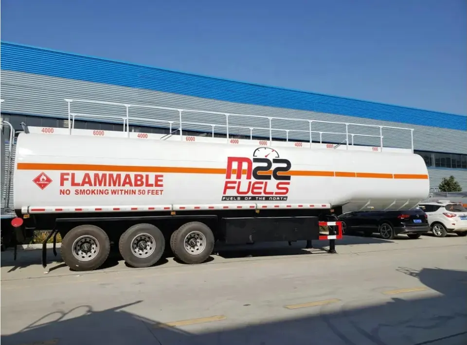 3 Axle 44cbm 44000liter Good Quality Carbon Steel Tank Trailer with 9 Compartment