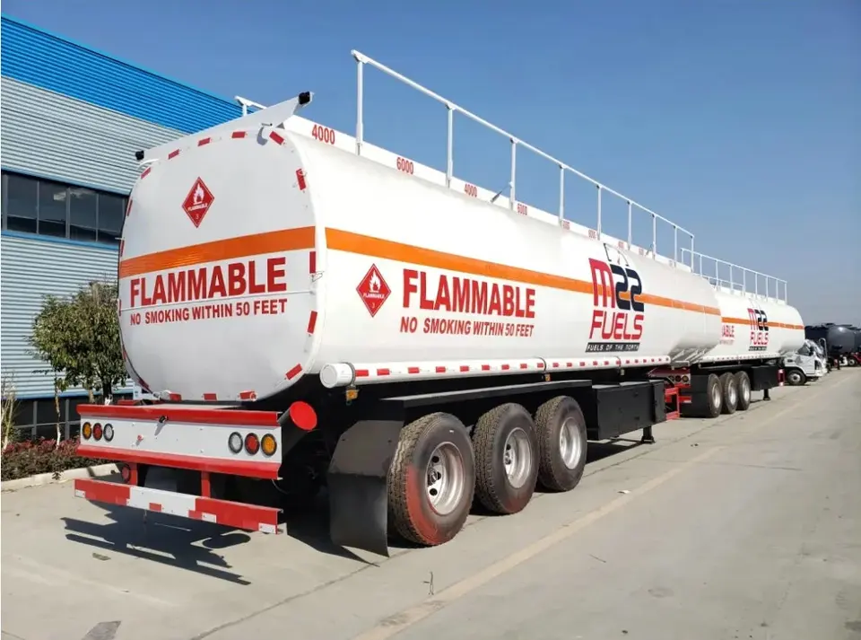 3 Axle 44cbm 44000liter Good Quality Carbon Steel Tank Trailer with 9 Compartment