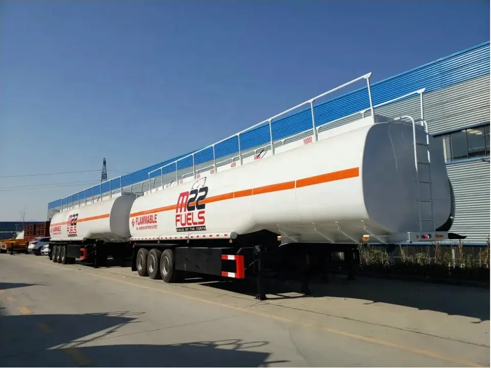 3 Axle 44cbm 44000liter Good Quality Carbon Steel Tank Trailer with 9 Compartment