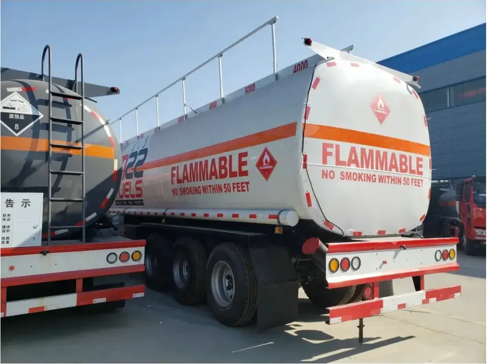 3 Axle 44cbm 44000liter Good Quality Carbon Steel Tank Trailer with 9 Compartment