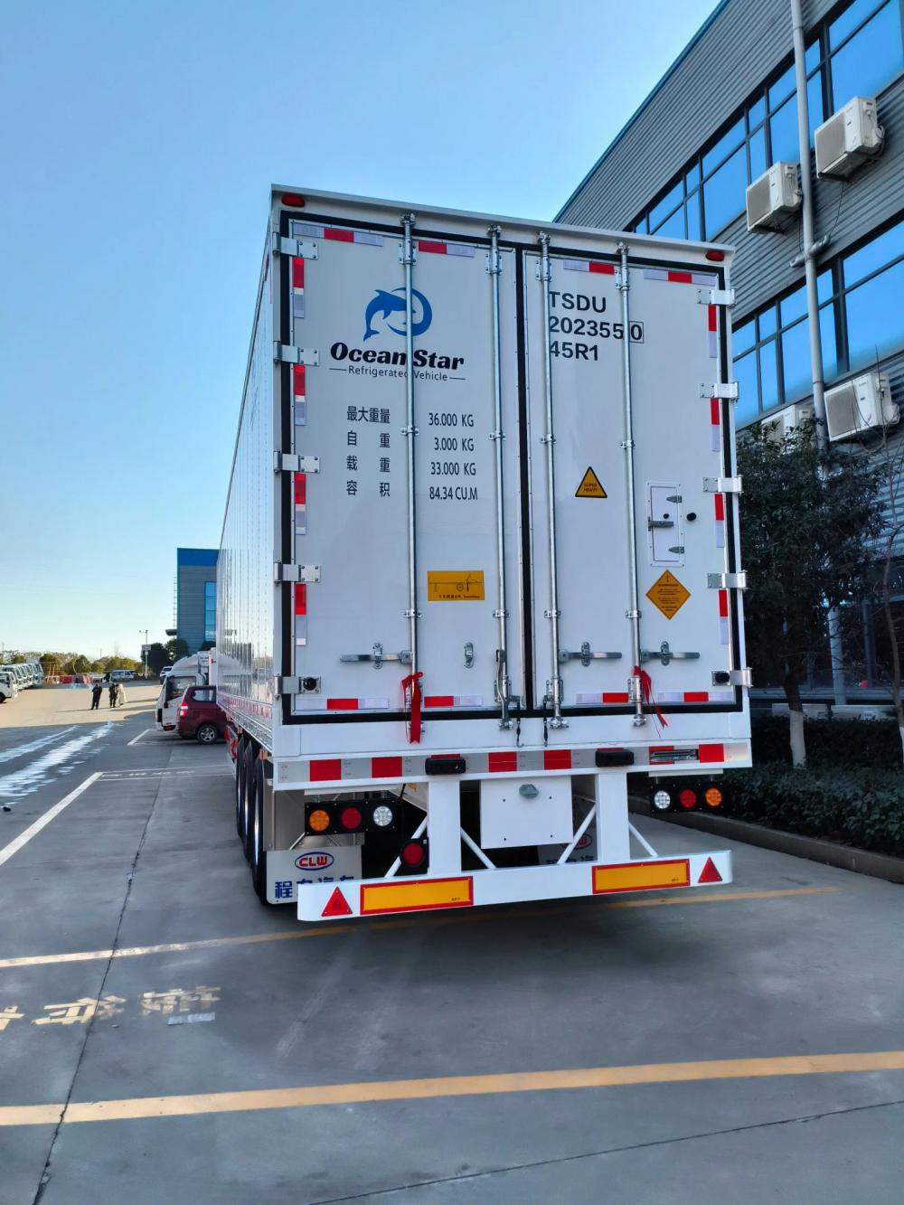 30 Tons Refrigerated Trailer with Carrier Chiller Customized