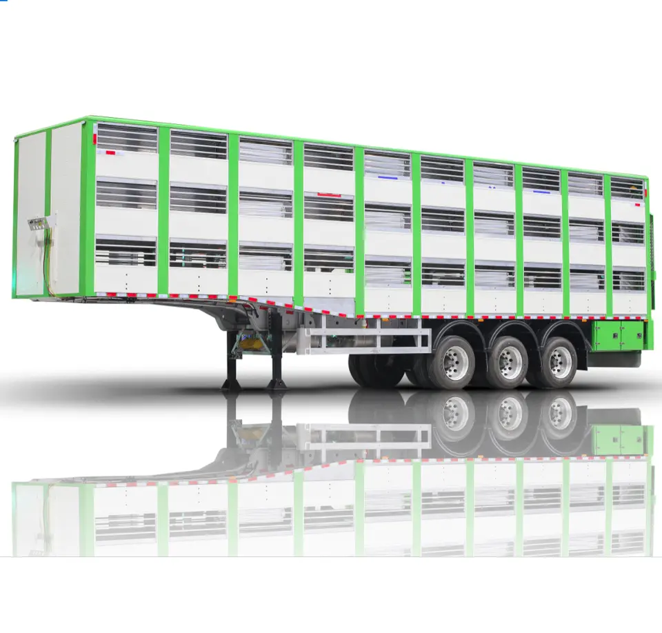 3 Axles Livestock Transport Trailer for Pig Swine Goats Sheep Animal Delivery