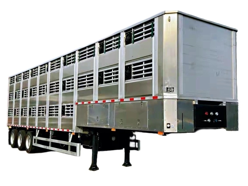 3 Axles Livestock Transport Trailer for Pig Swine Goats Sheep Animal Delivery